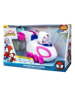 Promo ❤️ Spidey And His Amazing Friends Ghost-Spider Glow N Go Copter Feature Vehicle 😍