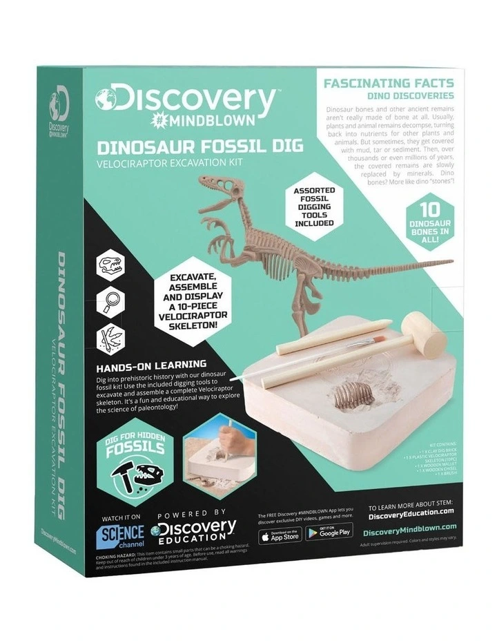 Best Pirce π Discovery Toy Dinosaur Excavation Kit Skeleton 3D Puzzle Velociraptor π - Image 2